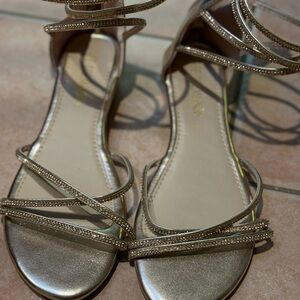 Elegant Gold Strappy Sandals